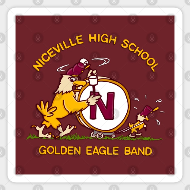 Niceville High Retro Golden Eagle Band T-Shirt Sticker by Rocket Girl